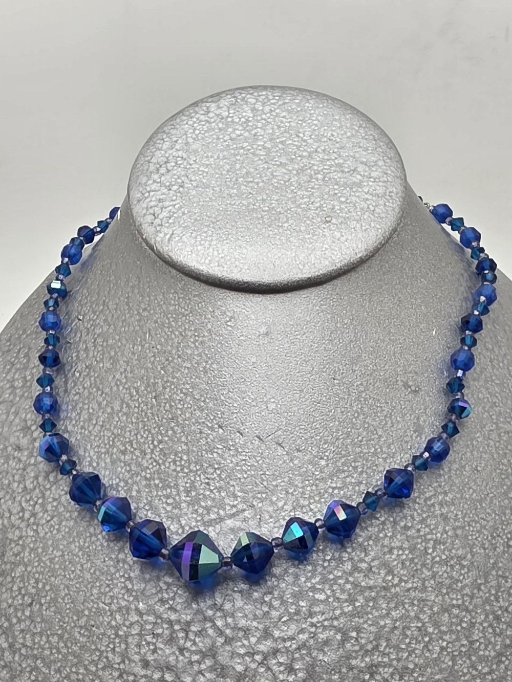 Blue Aurora Crystal Bead Necklace